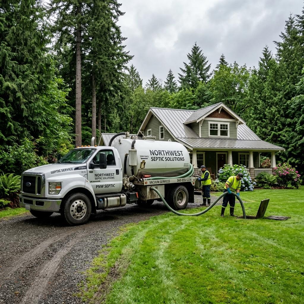 Septic system service vehicle